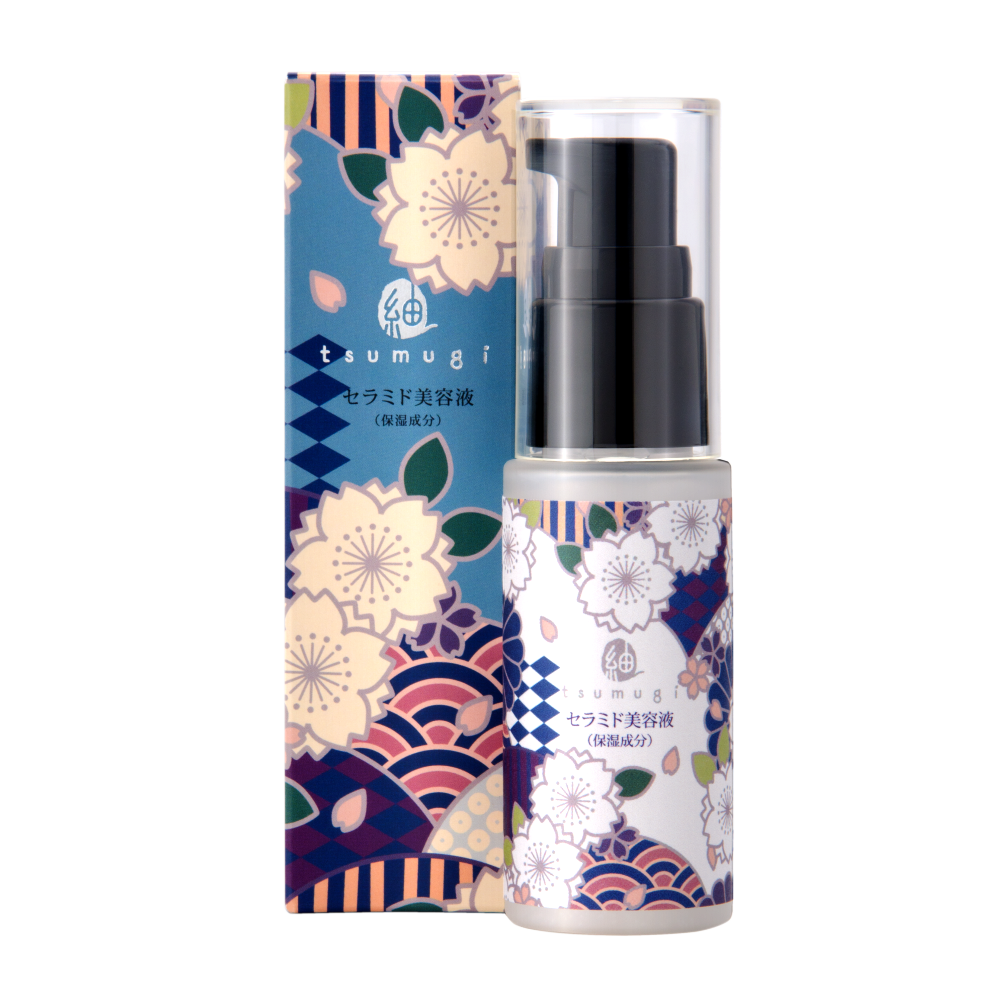 ヒト型セラミド 美容液 30ml つむぎ しみこみ美容液【夜用】